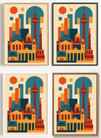 Abstraktes Berlin Poster als Wandbild auf Papier oder Leinwand