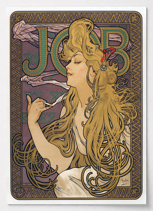Alphonse Mucha Poster JOB mit goldener Frau im Jugendstil