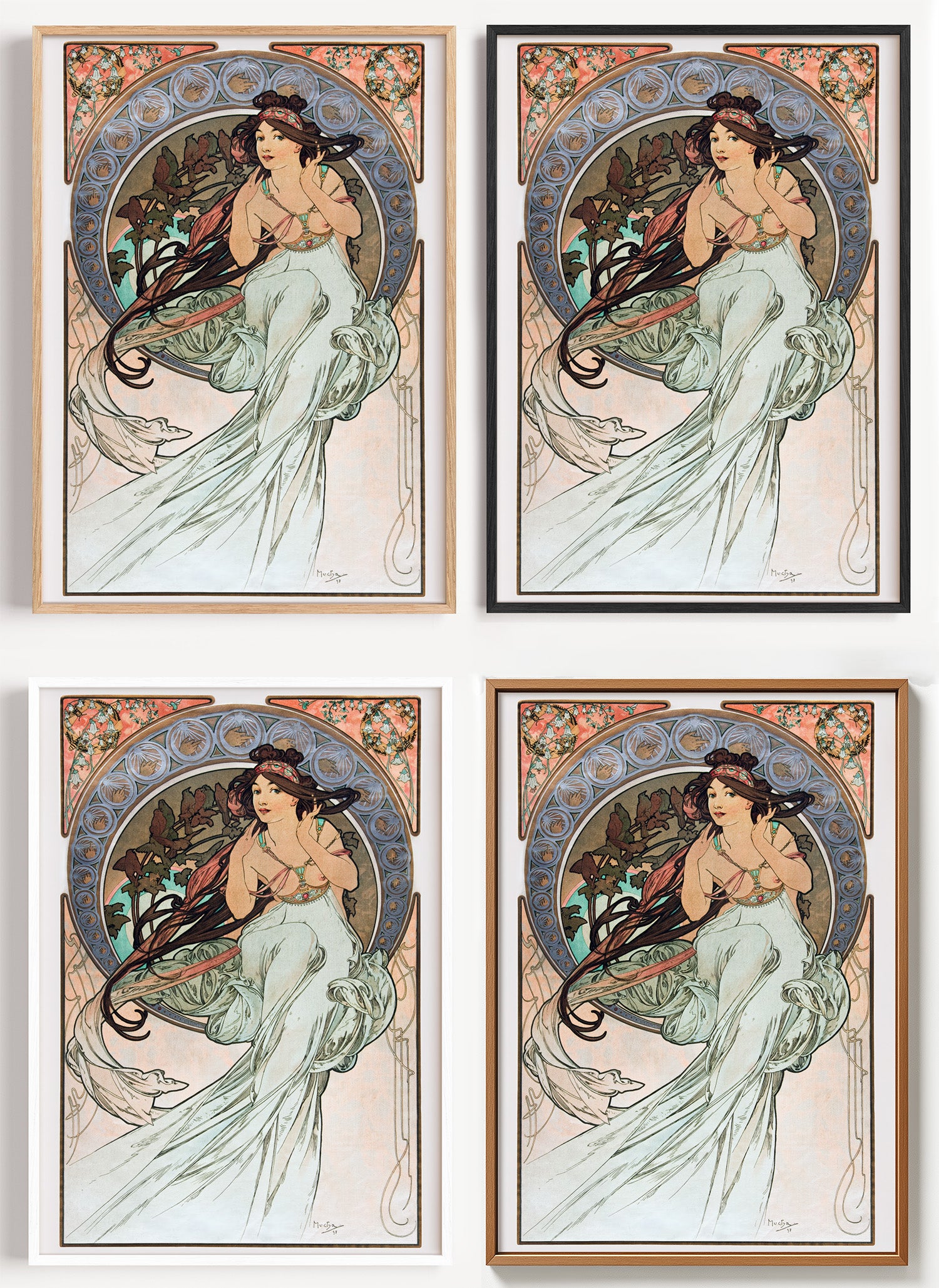 Mucha Poster La Musique als Wandbild auf Papier oder Leinwand