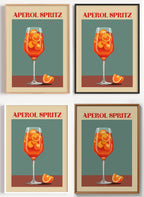 Aperol Spritz Poster Retro als Wandbild auf Papier oder Leinwand