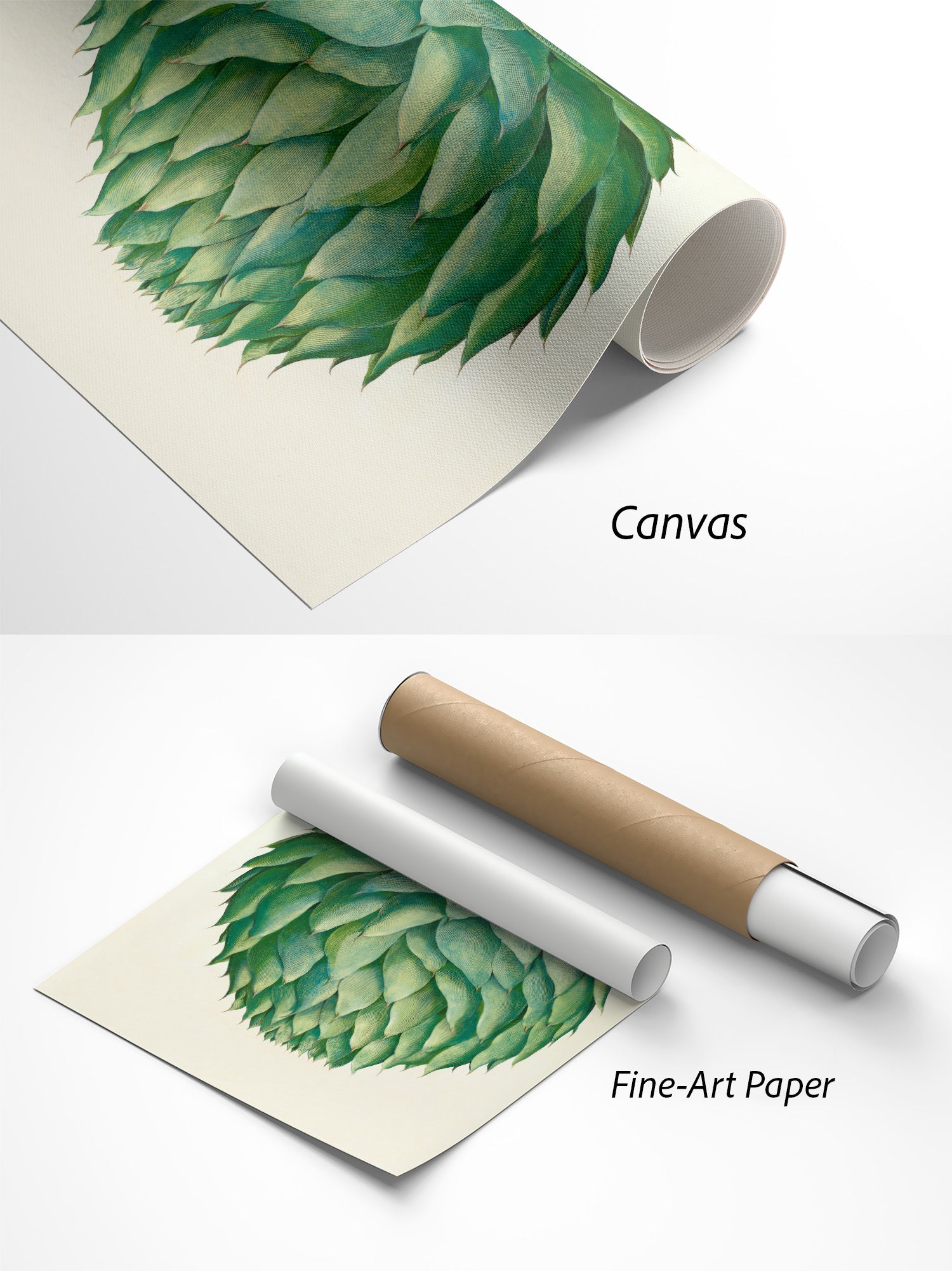 Artischocken Poster auf Canvas und Fine-Art-Papier im Materialvergleich