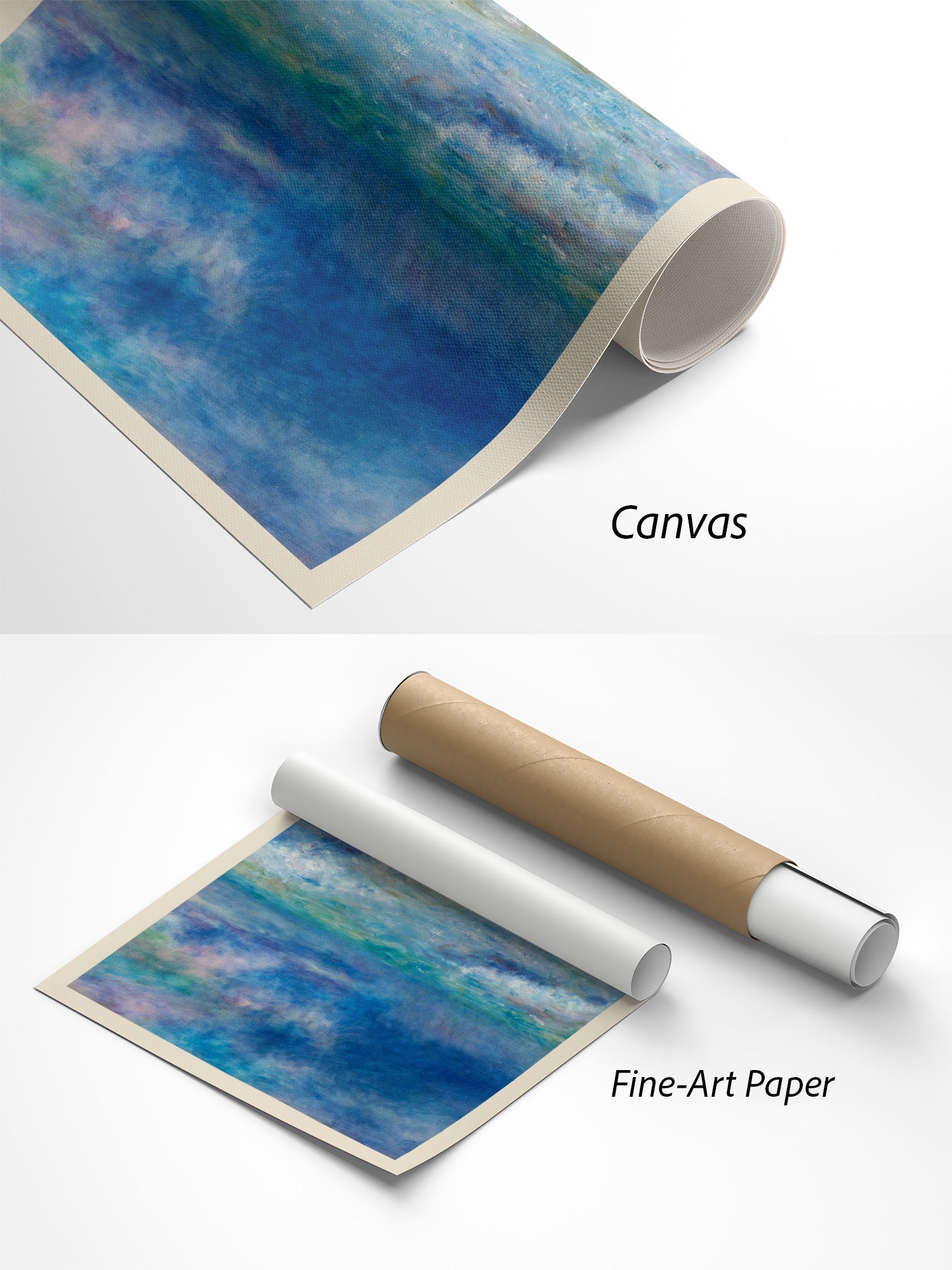 Auguste Renoir Meereslandschaft Kunstdruck auf Canvas und Fine-Art-Papier im Materialvergleich