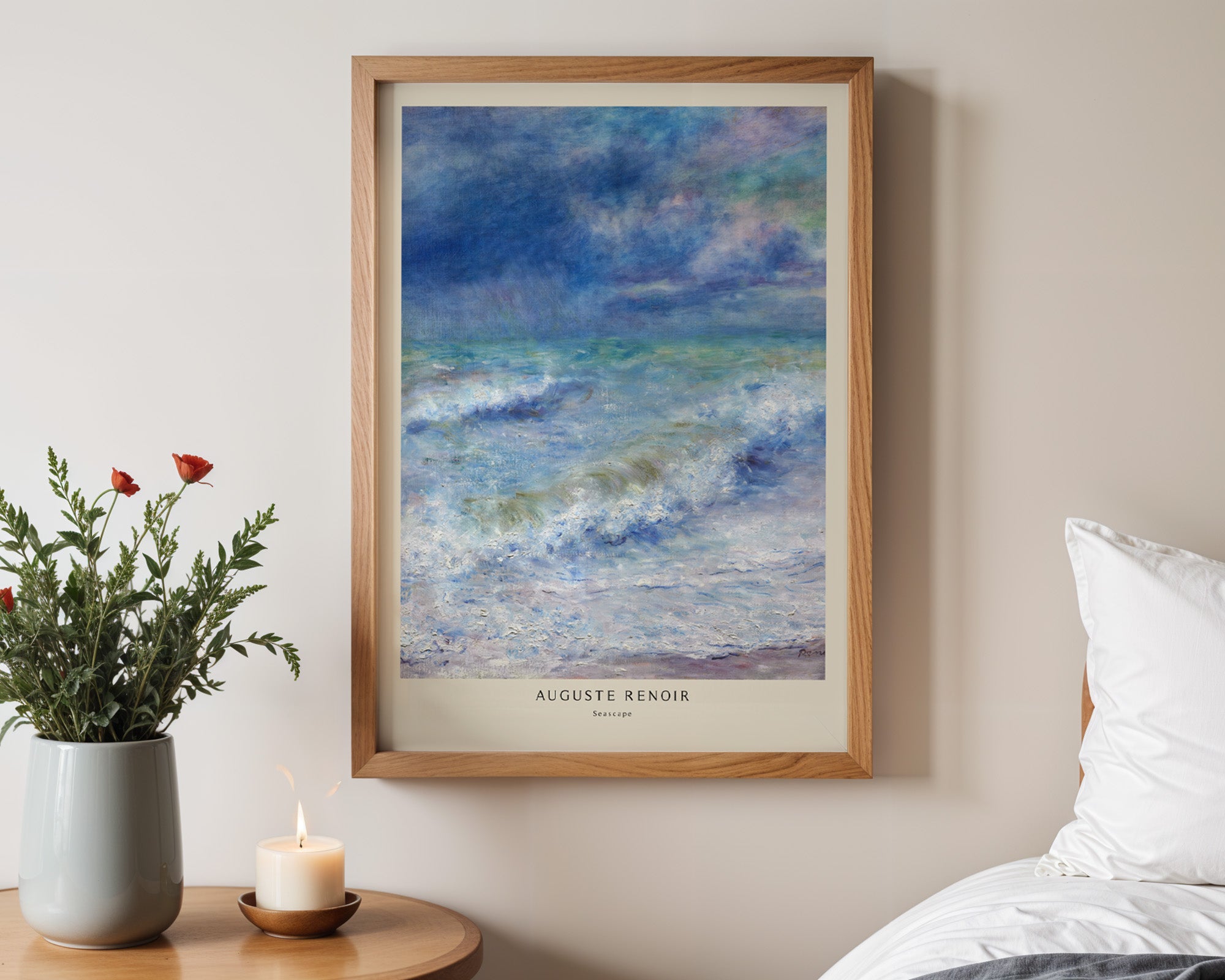 Maritimes Renoir Poster gerahmt im Schlafzimmer