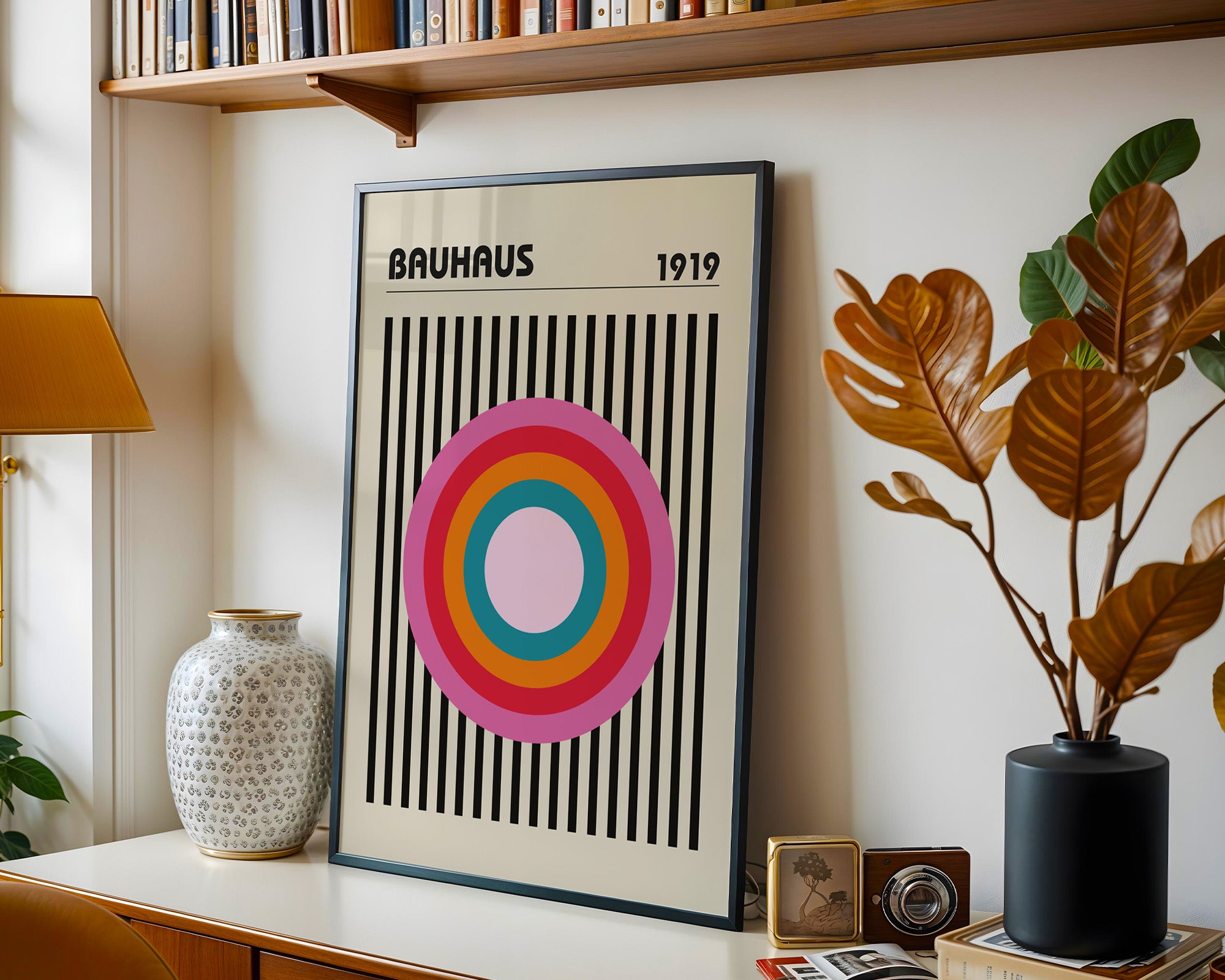 Bauhaus Farbenlehre Poster gerahmt im Arbeitszimmer