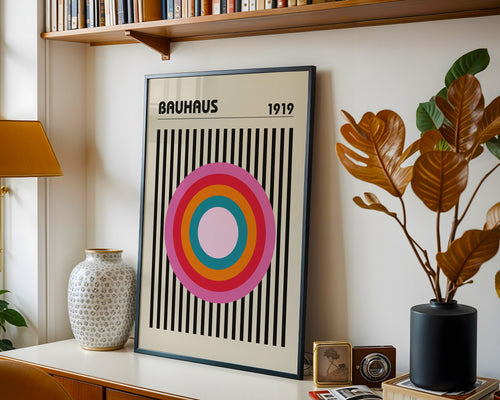 Bauhaus Farbenlehre Poster gerahmt im Arbeitszimmer