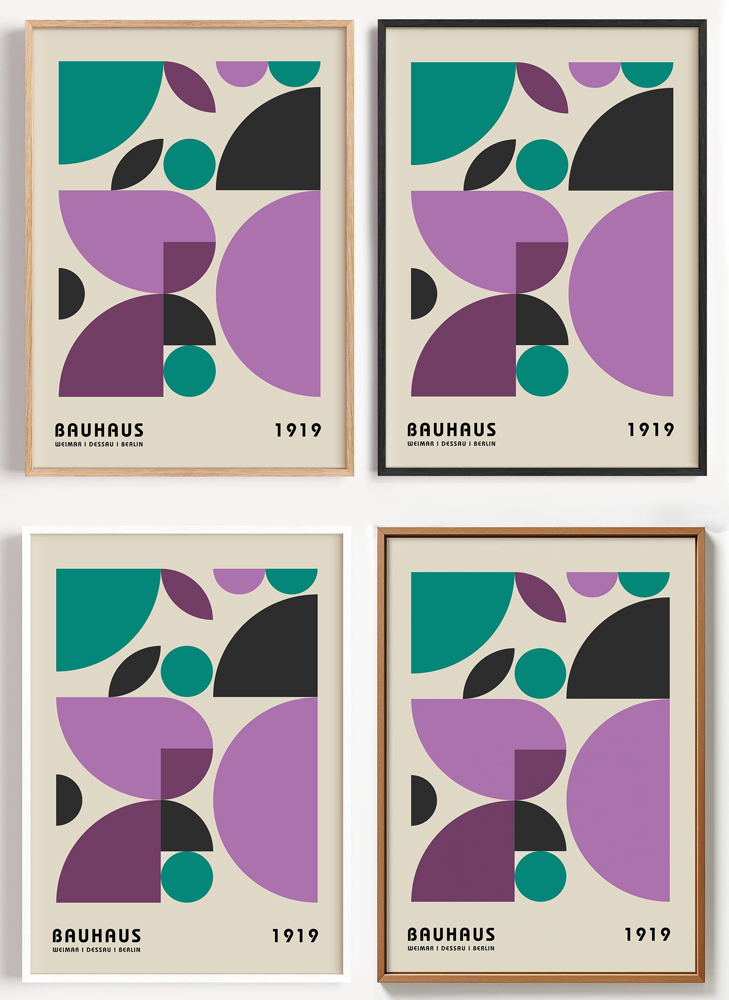 Bauhaus Poster Flächenkomposition als Wandbild auf Papier oder Leinwand