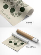 Bauhaus 1919 Form folgt Funktion Grün Poster auf Canvas und Fine-Art-Papier im Materialvergleich