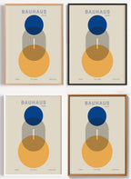 Bauhaus Poster mit Kreisen als Wandbild auf Papier oder Leinwand