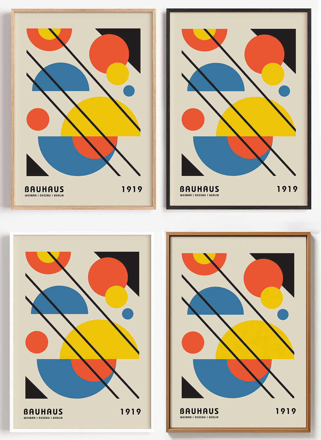 Bauhaus Poster Formenlehre als Wandbild auf Papier oder Leinwand