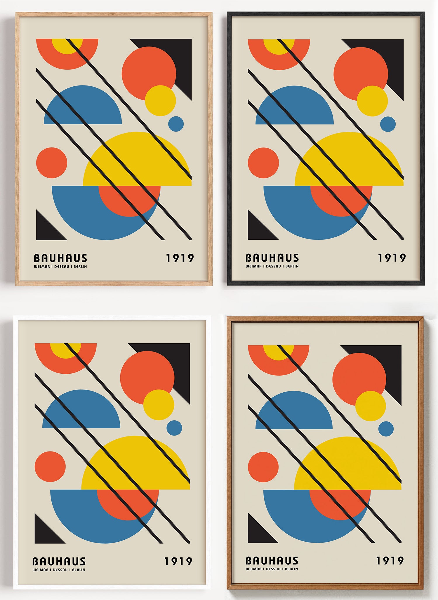 Bauhaus Poster Formenlehre als Wandbild auf Papier oder Leinwand
