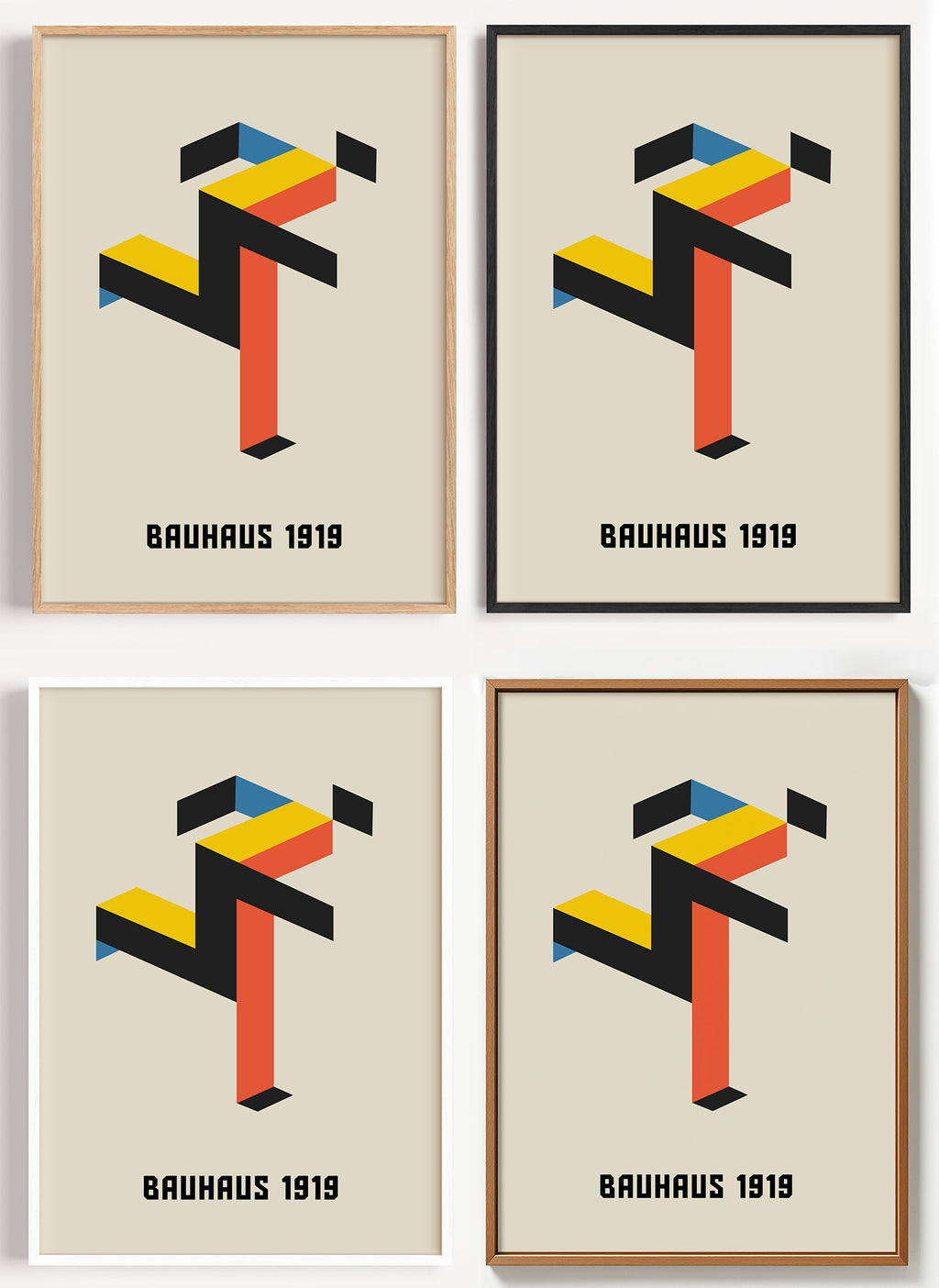 Bauhaus Poster Running Man als Wandbild auf Papier oder Leinwand