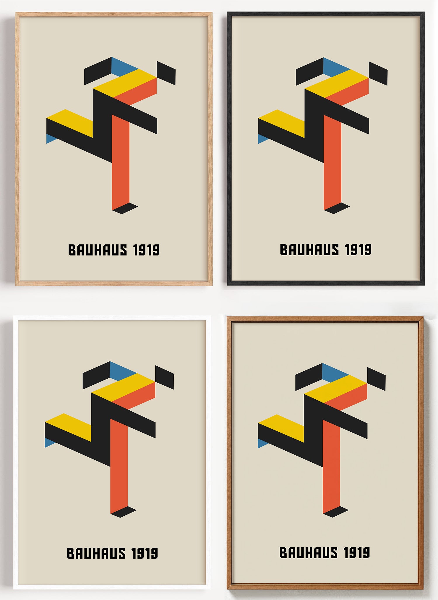 Bauhaus Poster Running Man als Wandbild auf Papier oder Leinwand