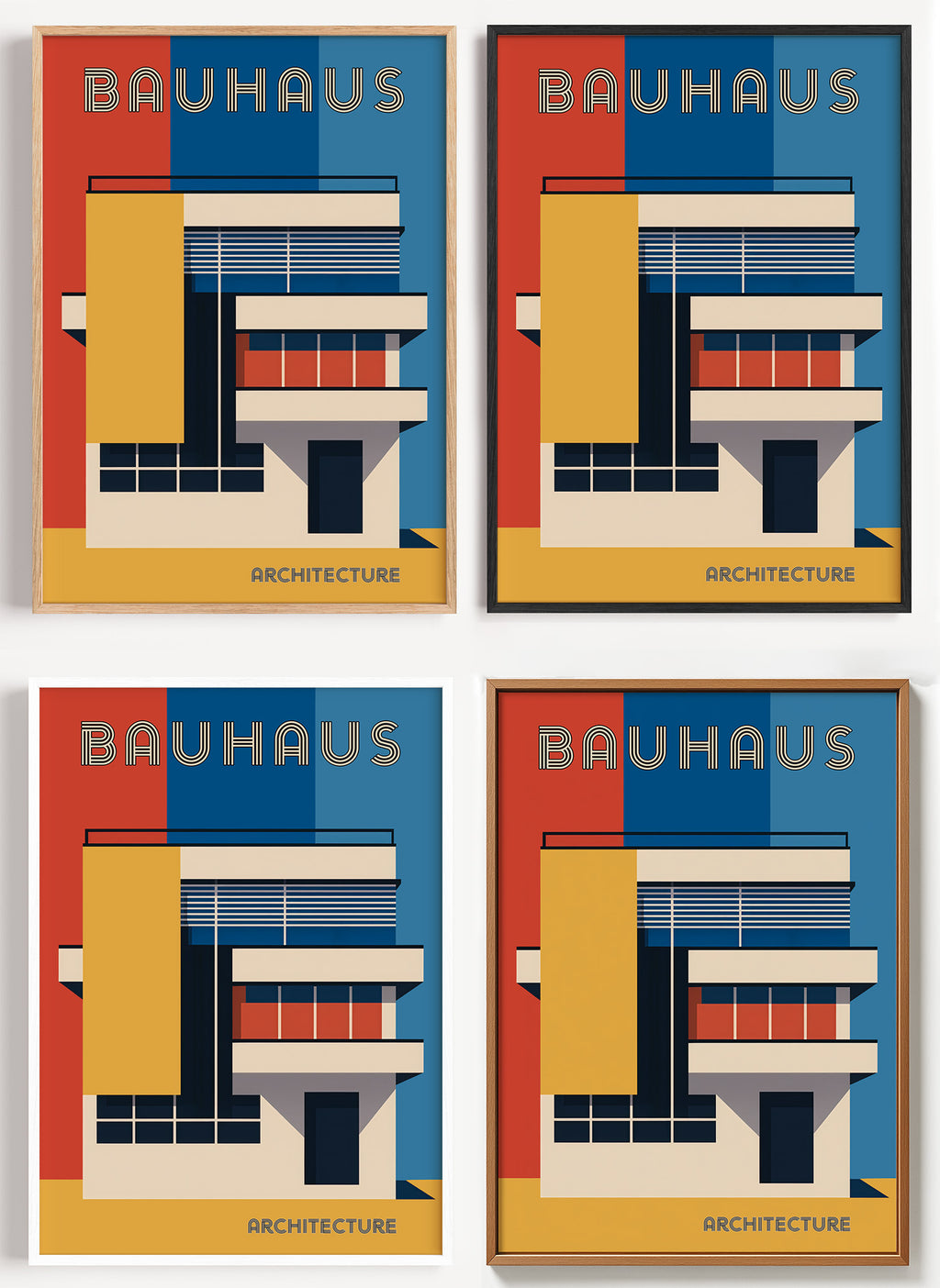 Bauhaus Architektur Poster als Wandbild auf Papier oder Leinwand