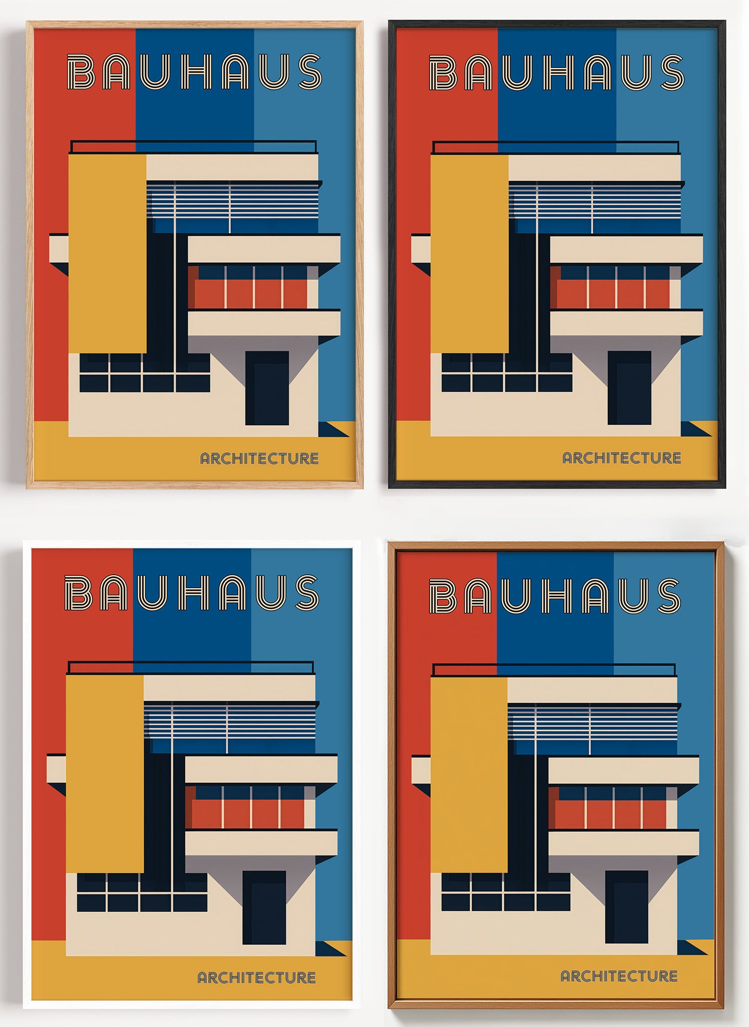 Bauhaus Architektur Poster als Wandbild auf Papier oder Leinwand