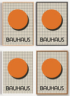 Bauhaus Poster Kreis und Raster als Wandbild auf Papier oder Leinwand
