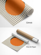 Bauhaus Rasterkreis Geometrisches Poster auf Canvas und Fine-Art-Papier im Materialvergleich