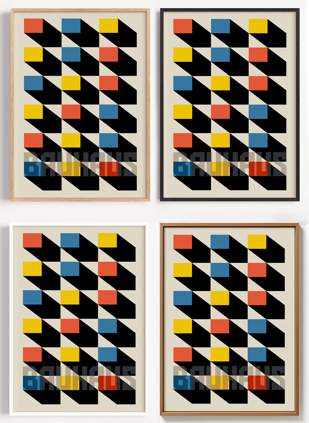 Bauhaus Poster Rasterlehre als Wandbild auf Papier oder Leinwand