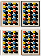 Bauhaus Poster Rasterlehre als Wandbild auf Papier oder Leinwand
