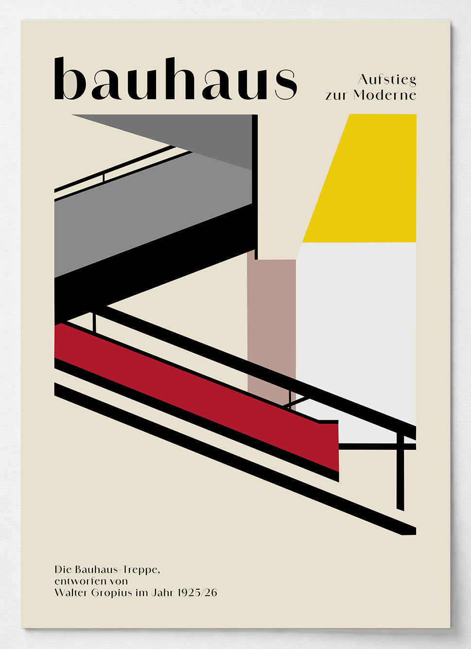 Bauhaus Poster mit der ikonischen Bauhaus-Treppe