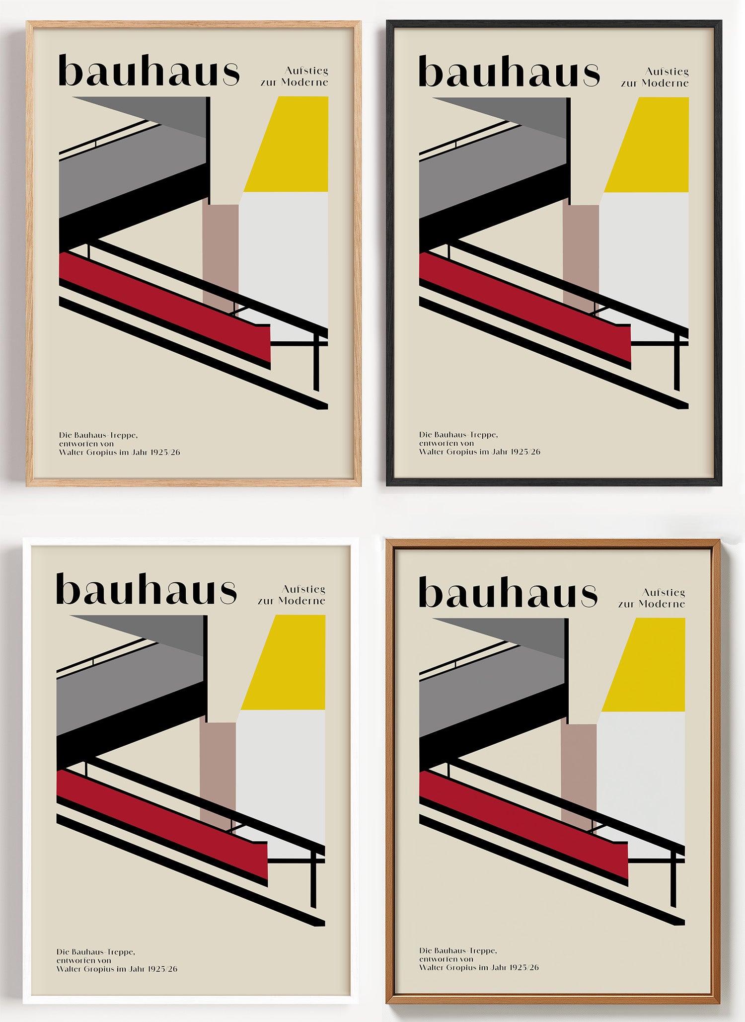 Bauhaus Treppe Poster als Wandbild auf Papier oder Leinwand