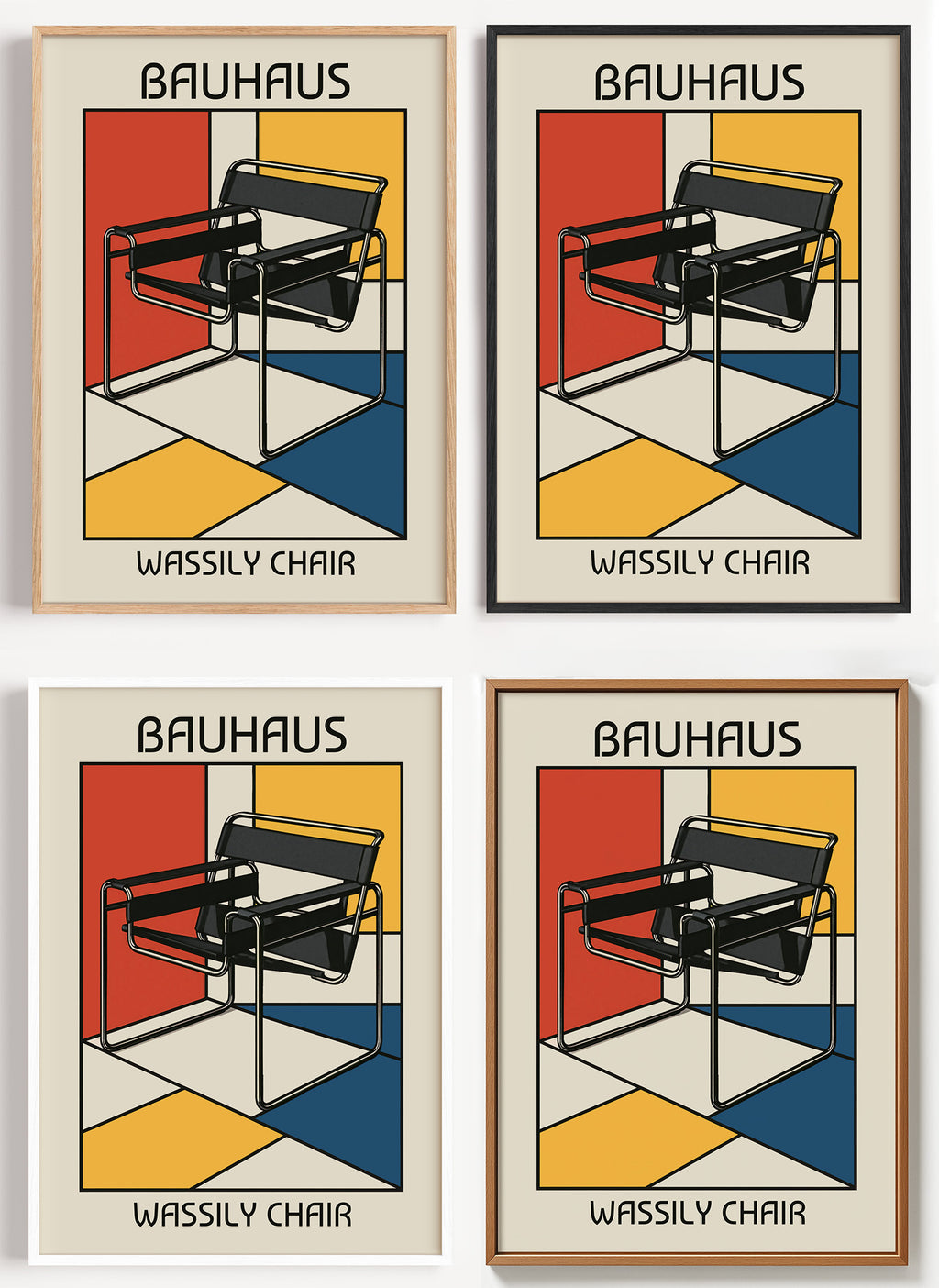 Bauhaus Wassily-Stuhl Design Poster auf Canvas und Fine-Art-Papier im Materialvergleich