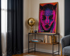 Berghain Techno Poster gerahmt an dunkler Wand