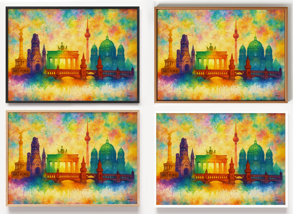 Berlin Skyline Poster als Wandbild auf Papier oder Leinwand