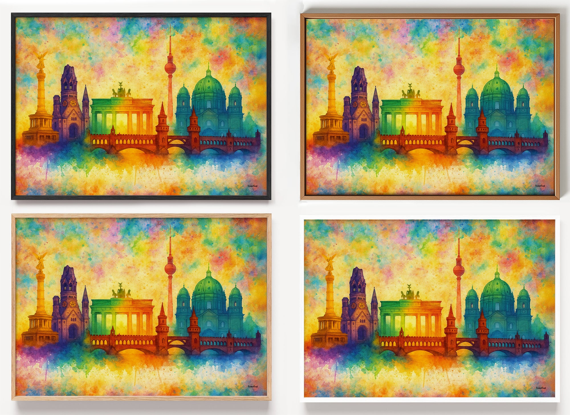 Berlin Skyline Poster als Wandbild auf Papier oder Leinwand
