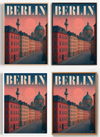 Berlin Poster Sonnenuntergang als Wandbild auf Papier oder Leinwand