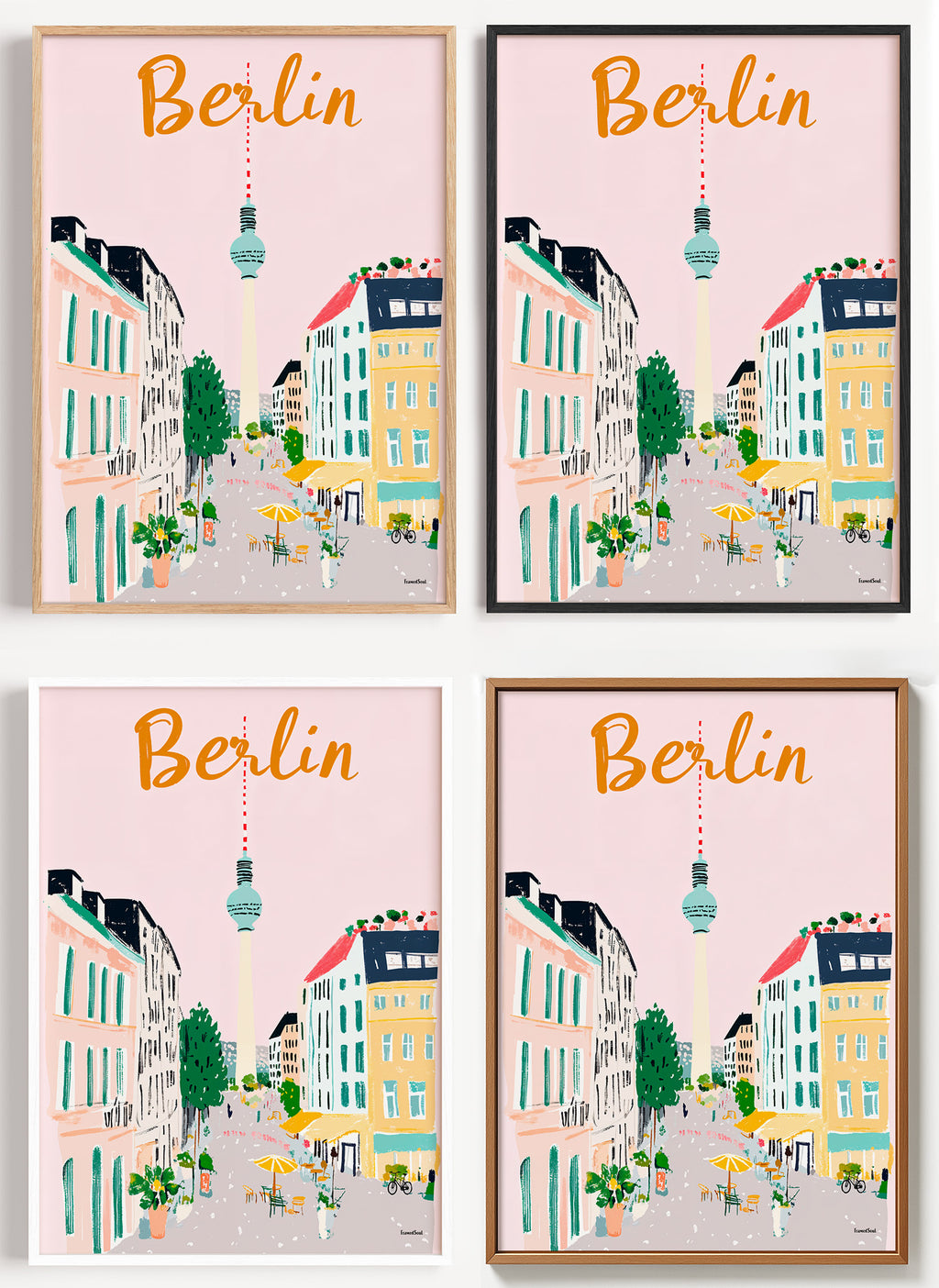Berliner Kiezleben Berlin Poster als Wandbild auf Papier oder Leinwand