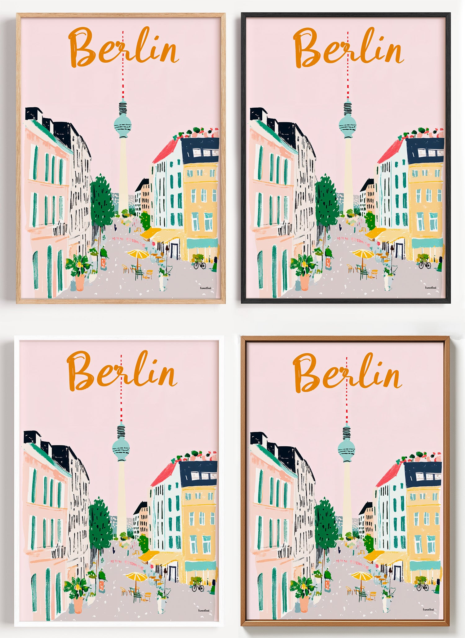 Berliner Kiezleben Berlin Poster als Wandbild auf Papier oder Leinwand