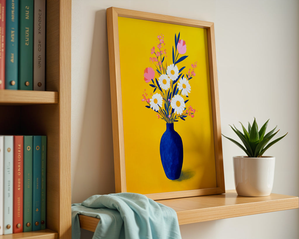 Blumen Poster gerahmt im Wohnzimmer