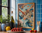 Austern Poster gerahmt im Esszimmer über dem Sideboard