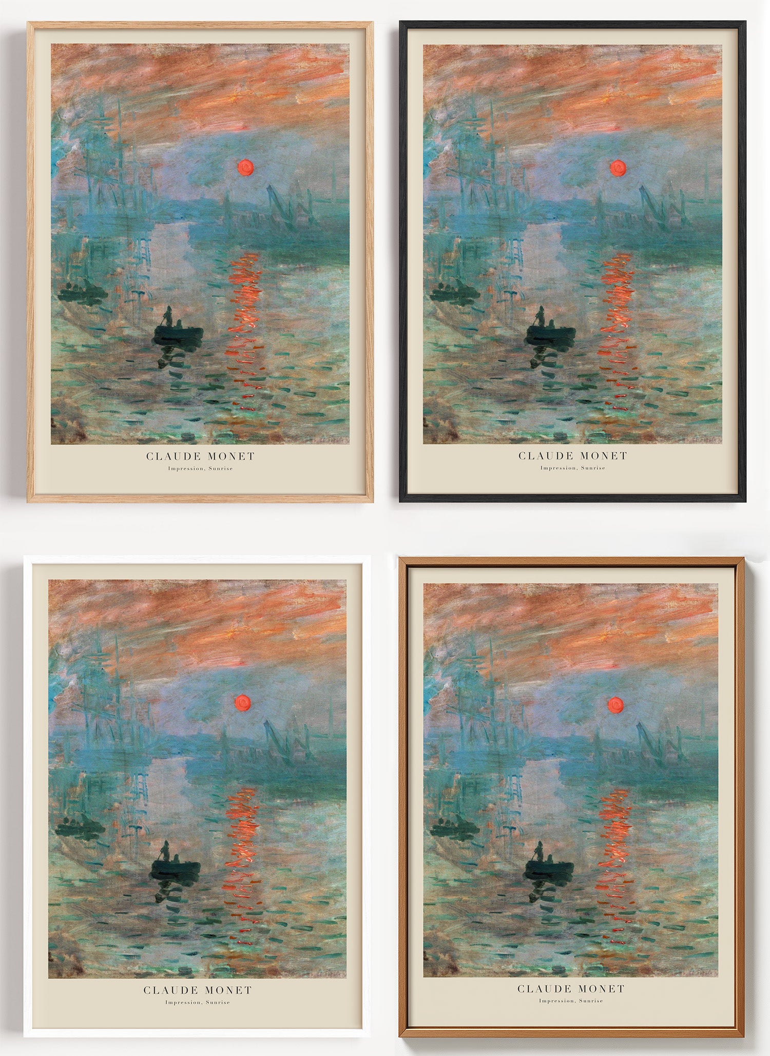 Claude Monet Poster Impression Sunrise als Wandbild auf Papier oder Leinwand