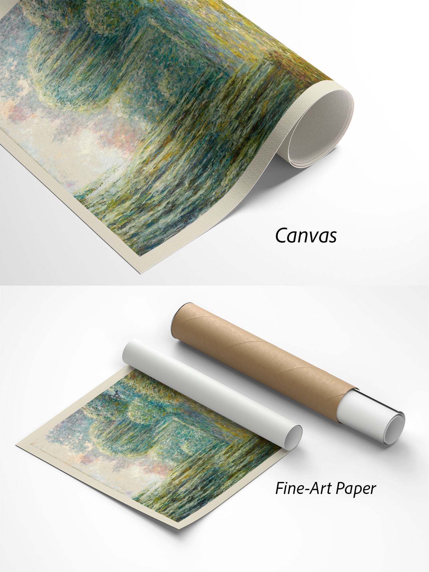 Claude Monet Le jardin à Giverny Kunstdruck auf Canvas und Fine-Art-Papier im Materialvergleich