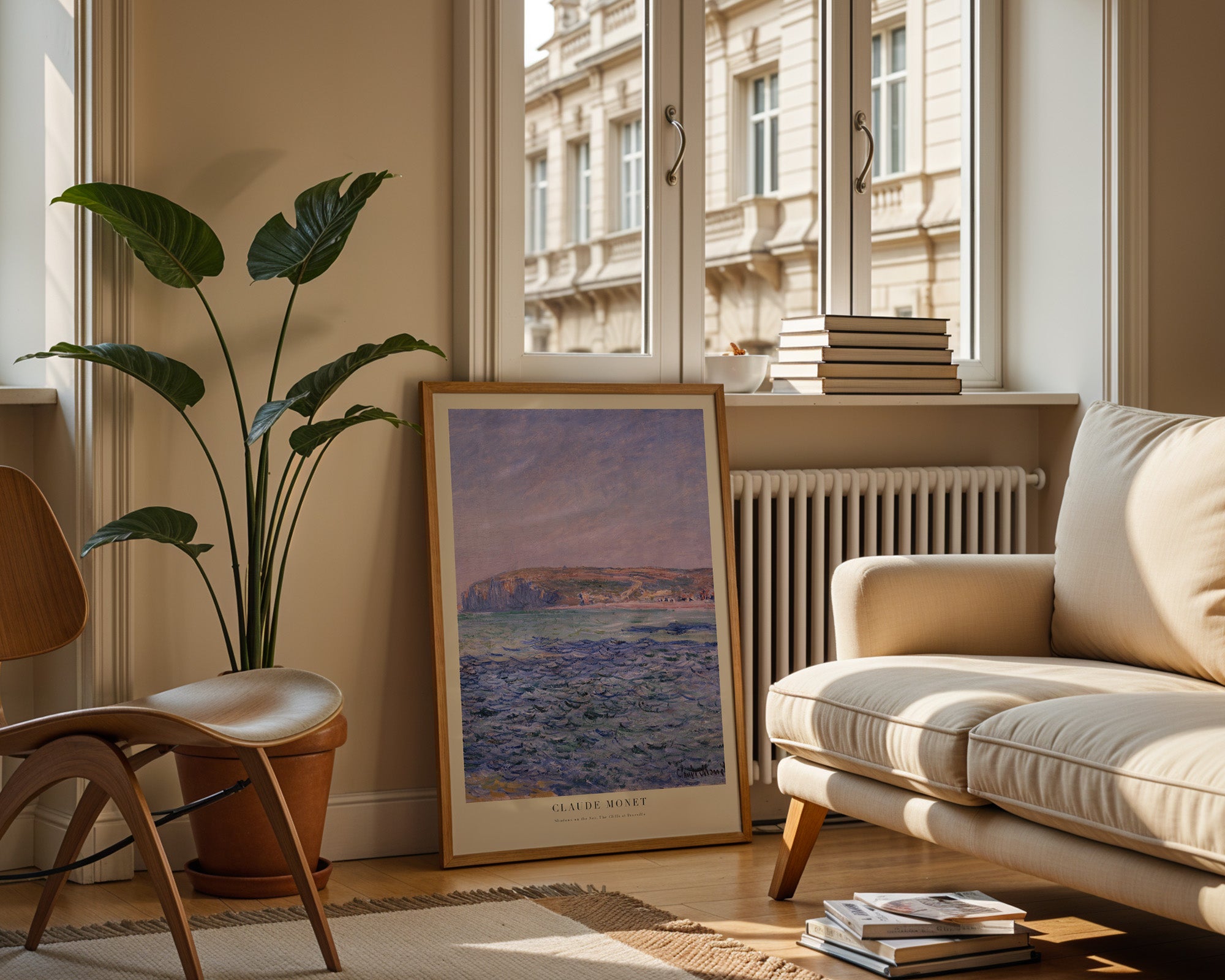 Monet Küsten Poster gerahmt im Schlafzimmer