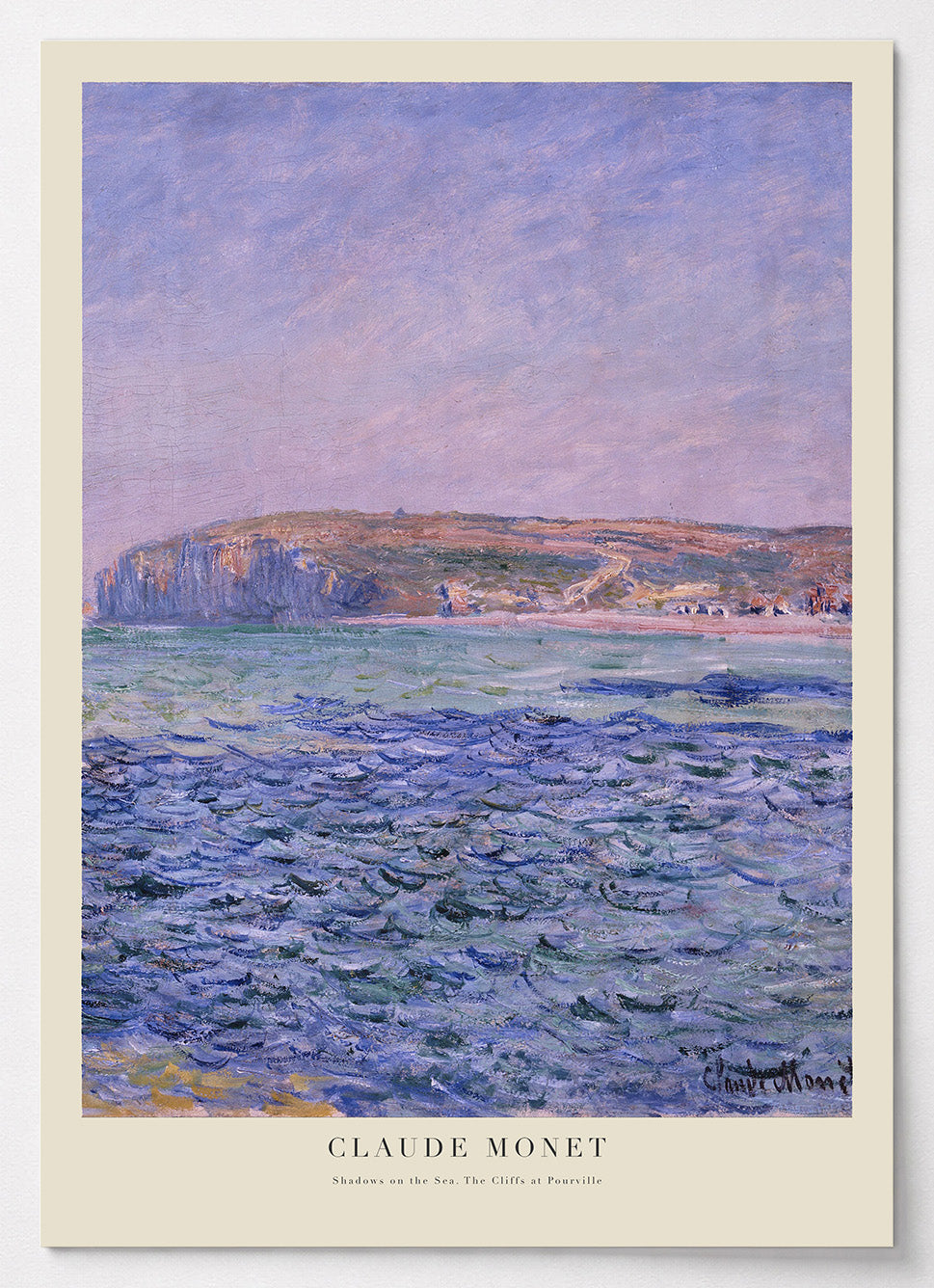 Claude Monet Poster mit Küstenlandschaft und Klippen bei Pourville