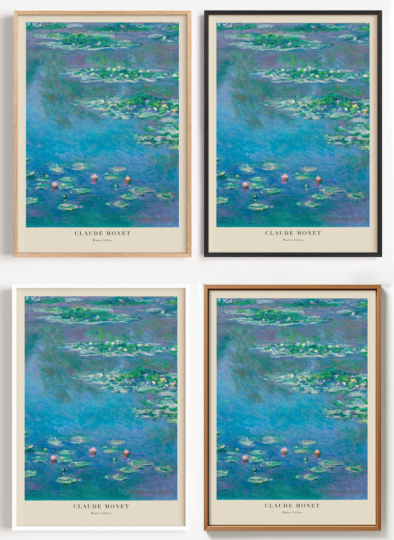 Monet Seerosen Poster als Wandbild auf Papier oder Leinwand