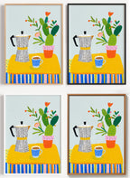 Kaffee Poster für die Küche als Wandbild auf Papier oder Leinwand