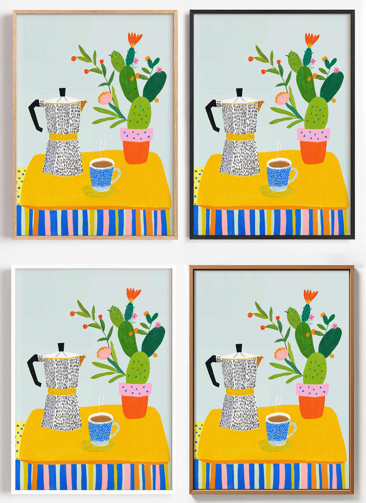 Kaffee Poster für die Küche als Wandbild auf Papier oder Leinwand