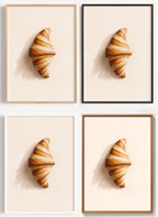 Croissant Poster minimalistisch als Wandbild auf Papier oder Leinwand