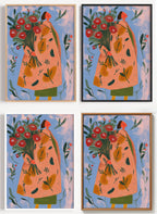 Die Blumenträgerin Rosen Poster auf Canvas und Fine-Art-Papier im Materialvergleich