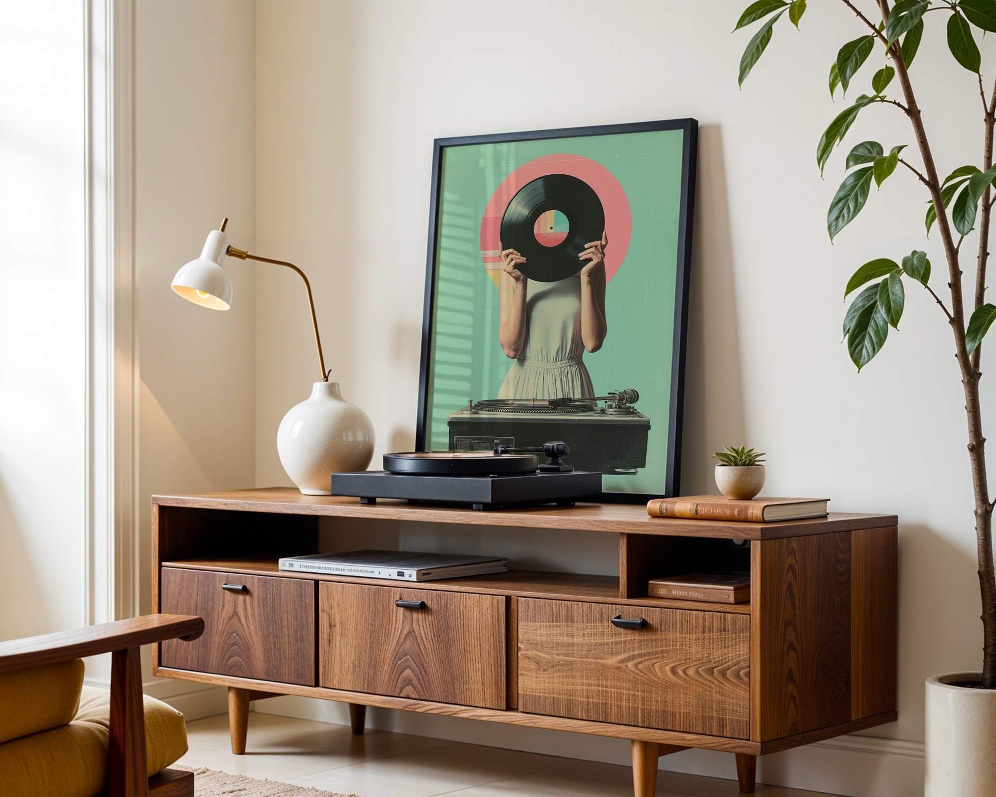 Schallplatten Poster gerahmt im Musikzimmer