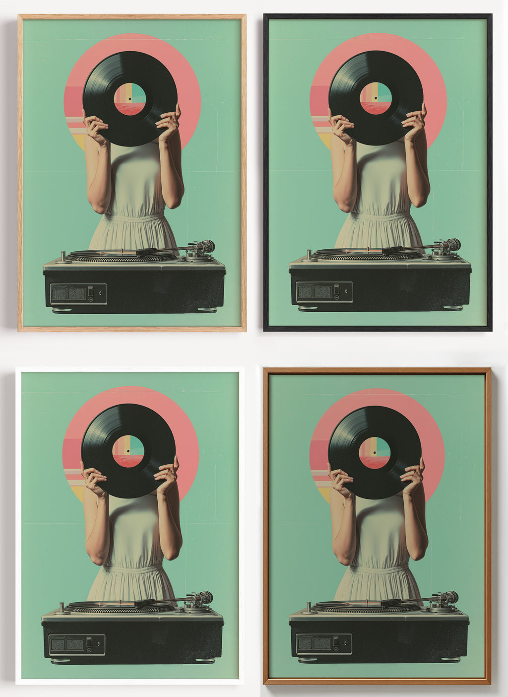Schallplatten Poster Vintage als Wandbild auf Papier oder Leinwand