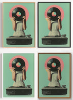 Schallplatten Poster Vintage als Wandbild auf Papier oder Leinwand