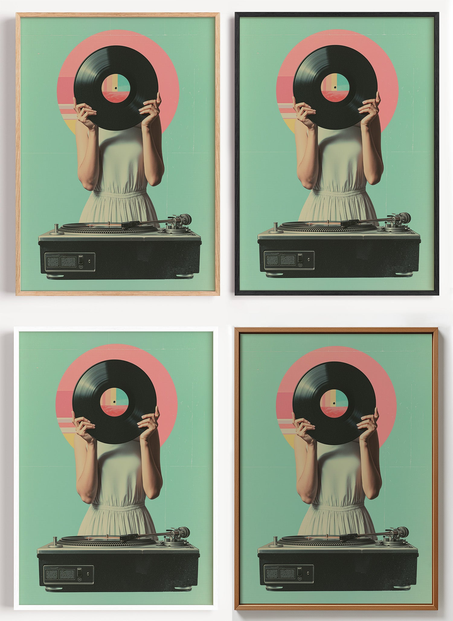 Schallplatten Poster Vintage als Wandbild auf Papier oder Leinwand