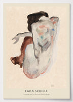 Egon Schiele Poster mit Aktzeichnung in zarten Pastelltönen