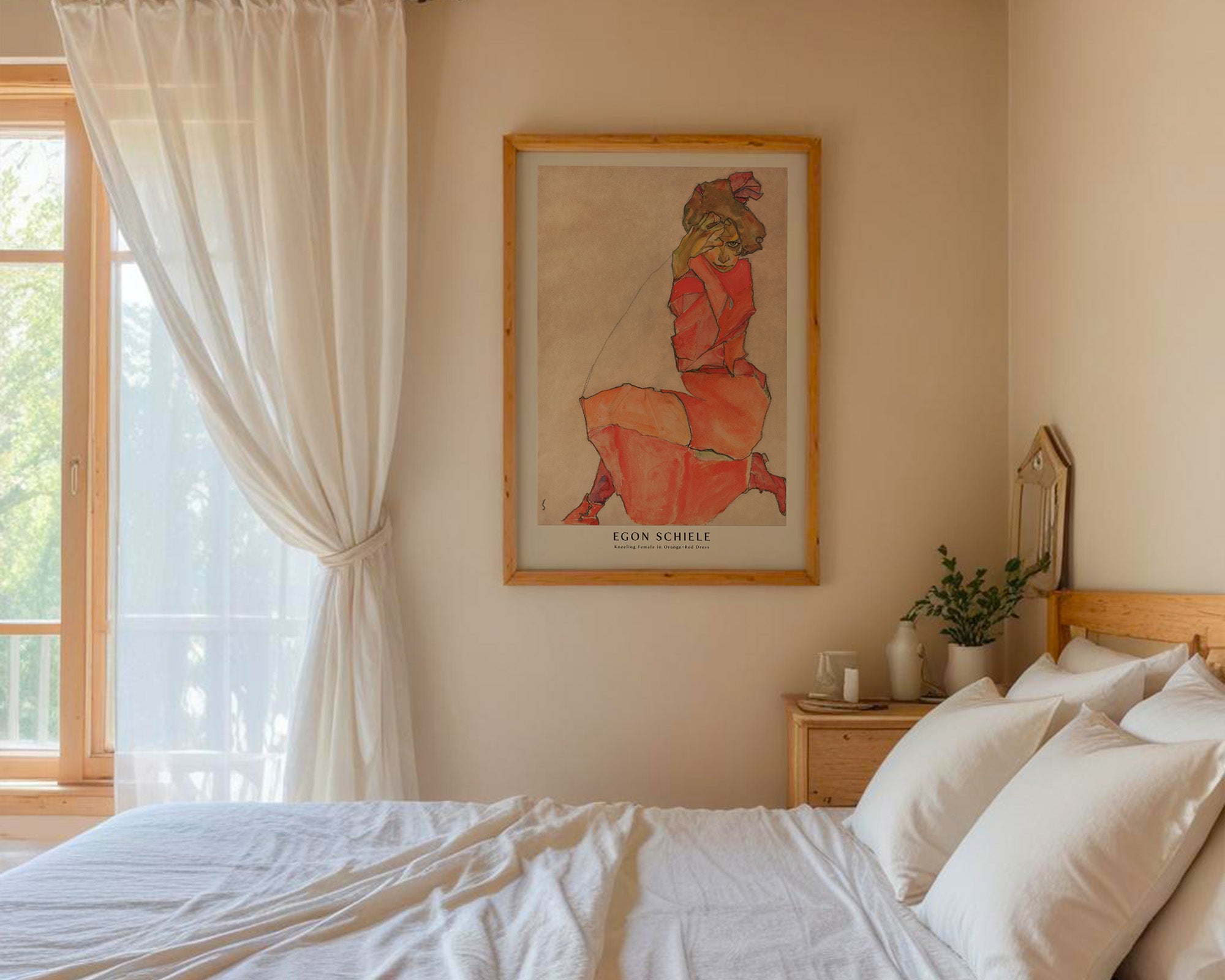 Egon Schiele Poster gerahmt im Wohnzimmer