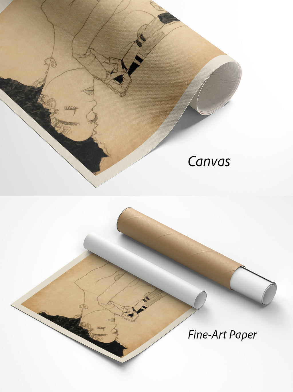Egon Schiele Porträt von Gerti Schiele Kunstdruck auf Canvas und Fine-Art-Papier im Materialvergleich
