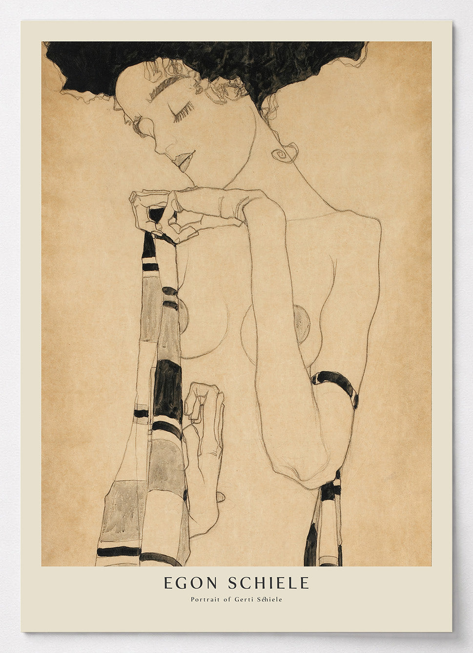 Egon Schiele Poster mit expressivem Porträt seiner Schwester Gerti